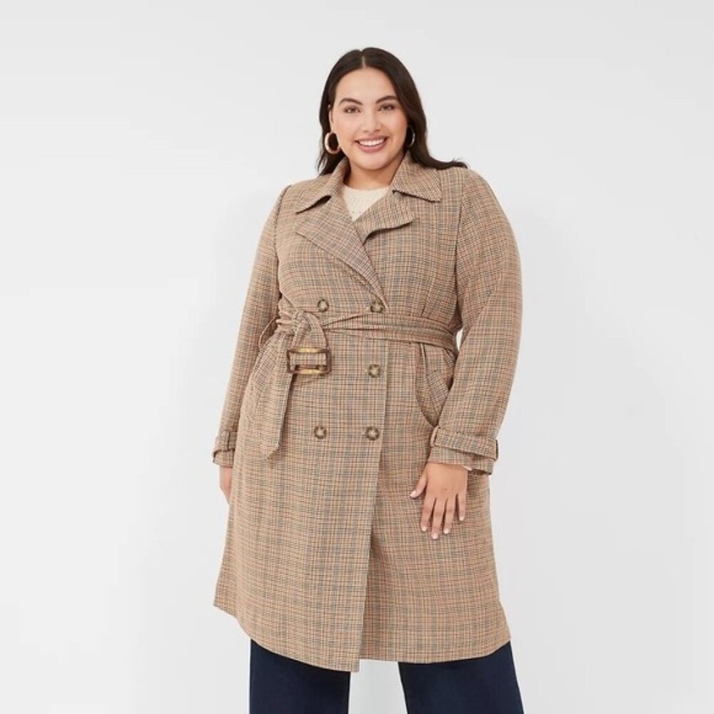 Lane Bryant Plaid Trench 24W